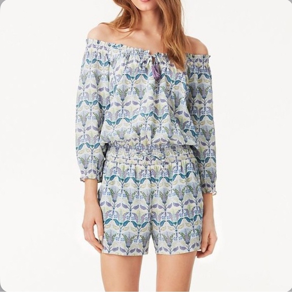 Women's Tory Burch, mosaic print silk romper S/P